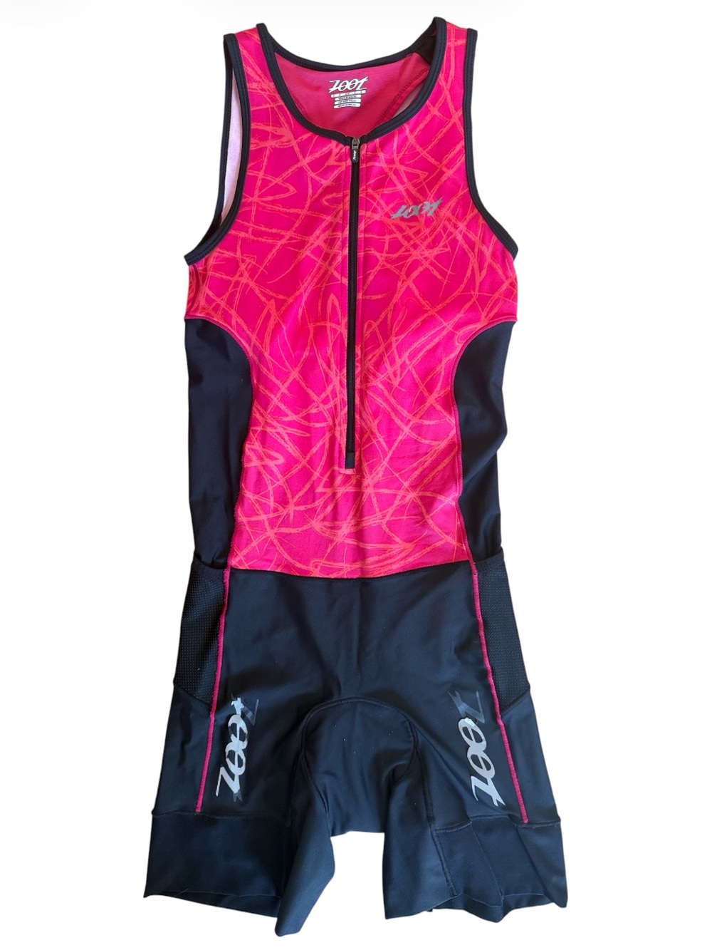 ZOOT PERFORMANCE MULTISPORT WOMEN TRIATHLON RACE SUIT BRA ATTACHED POCKETS SMALL